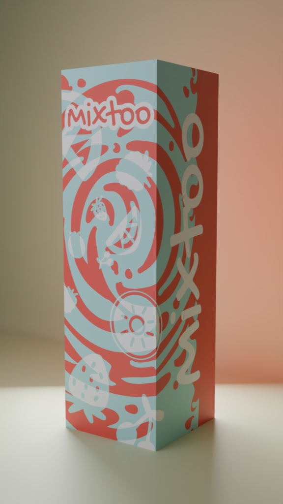 Packaging d'une gourde de la marque Mixtoo
